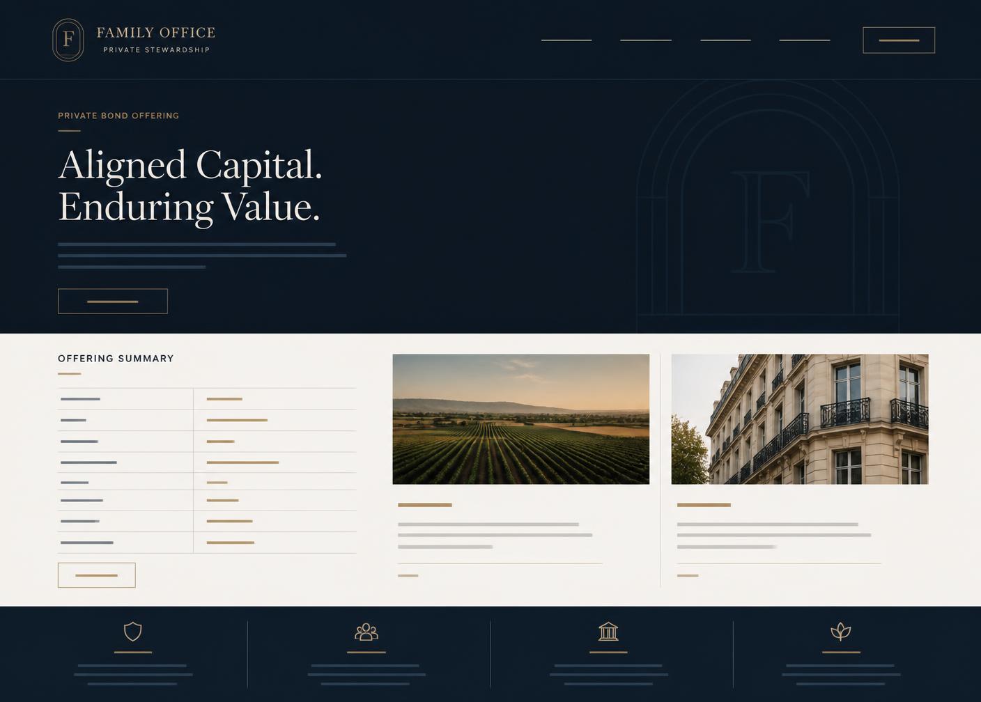 Meridian Capital: Family office bond offering demo design